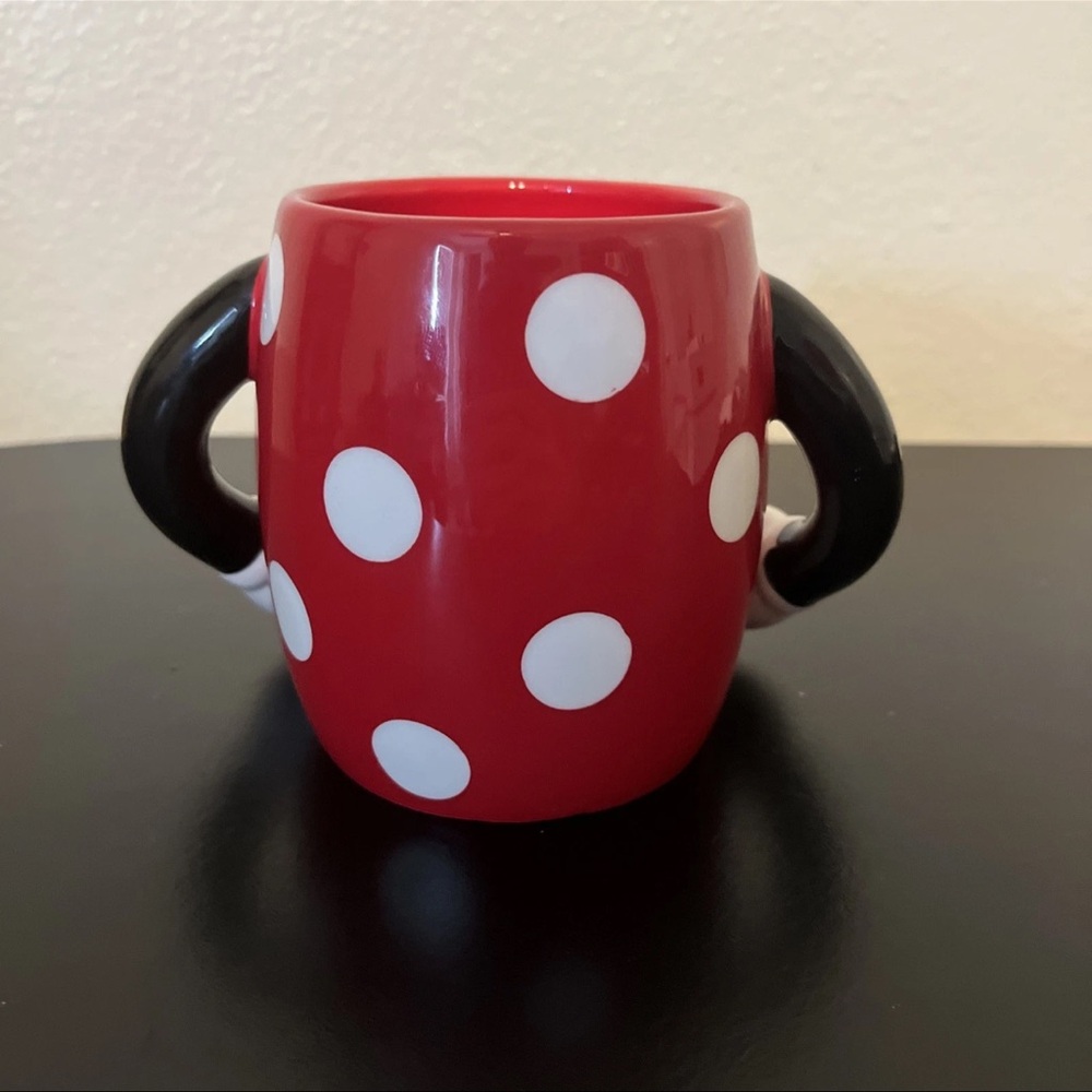 Disney Galerie Mug Minnie Mouse Red White Polka-dots Arm Handles 13 oz - Picture 3 of 6
